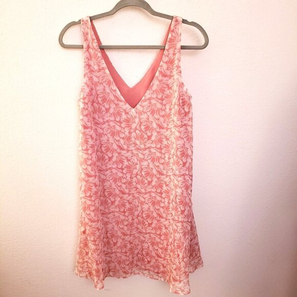 Charles Henry V Neck Pink Floral Printed Flutter HemDress Size 4-5/Small EUC - Picture 5 of 8